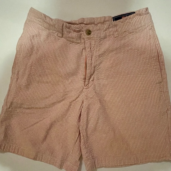 Men’s Vineyard Vines Pink & White Seersucker Shorts Size 30 - Picture 2 of 9